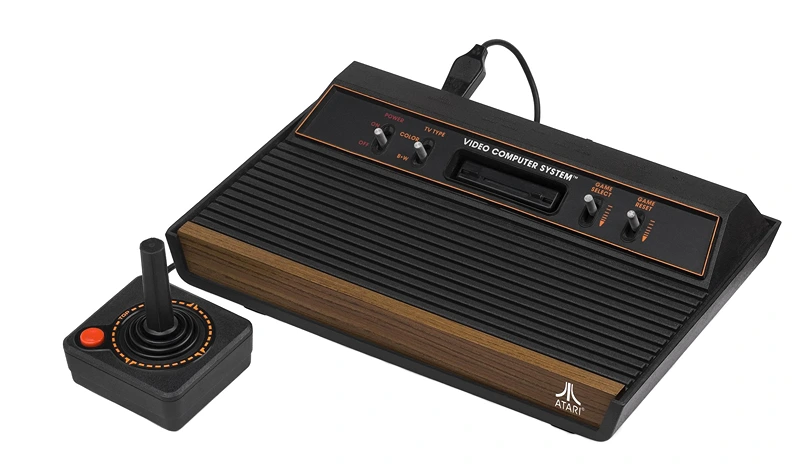 a wooden atari 2600